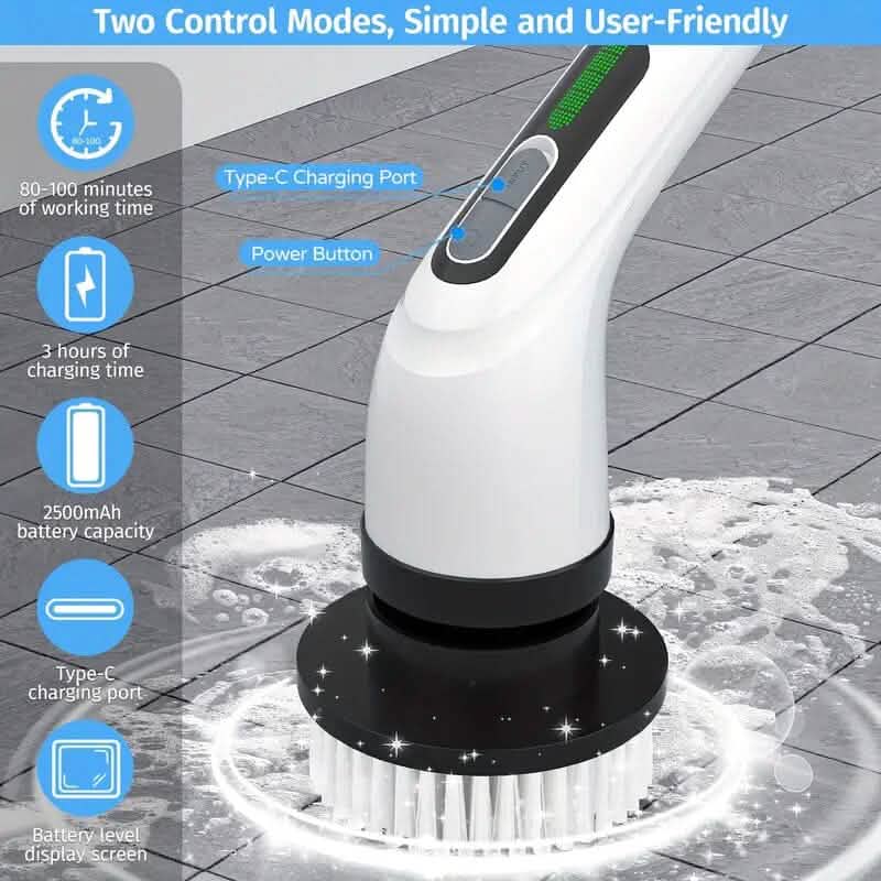 Cordless Electric Dual Adjustable Speed Spin Scrubber